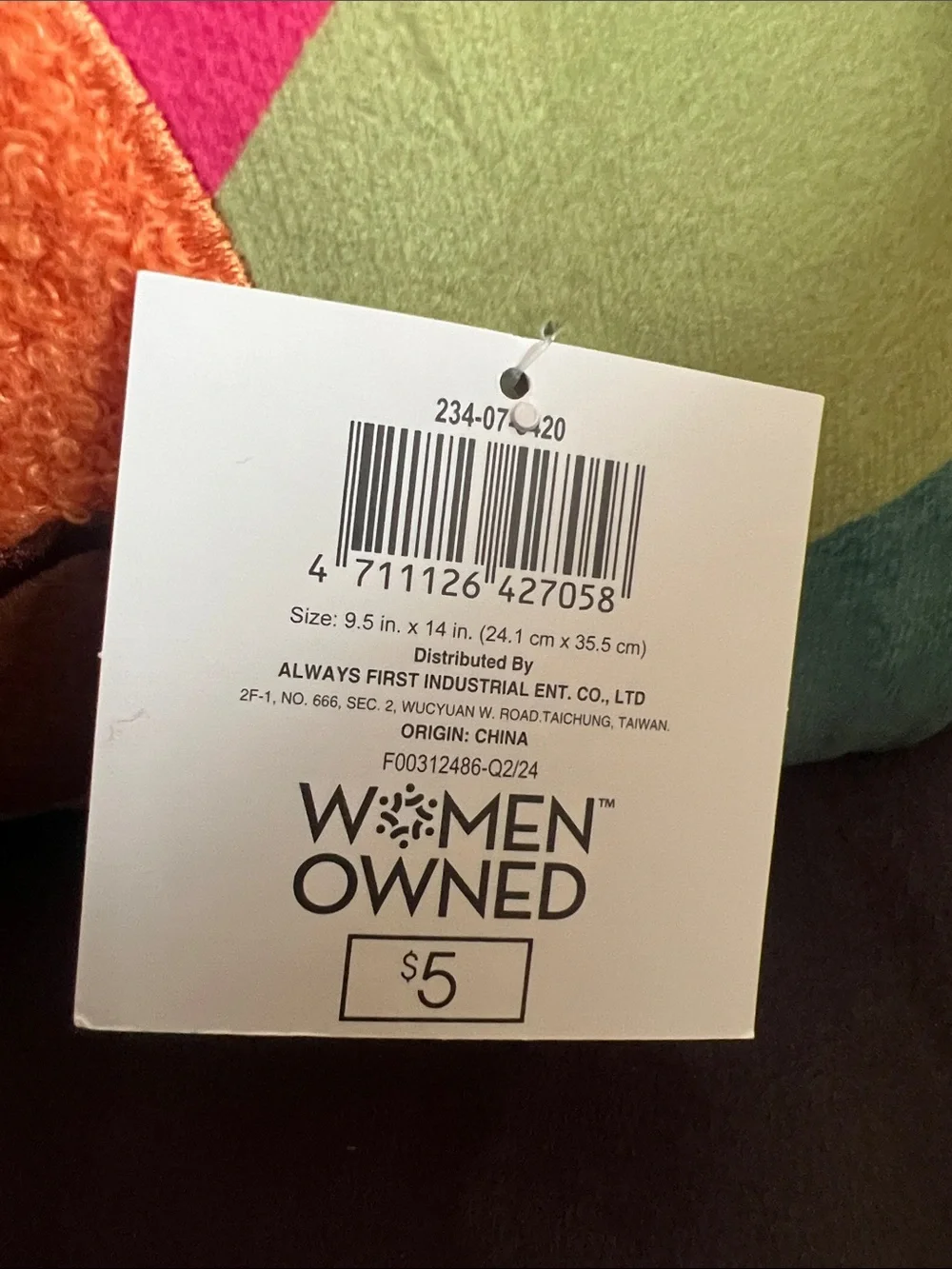 Colorful Turkey Decorative Pillow - Orange, Pink, Green, White